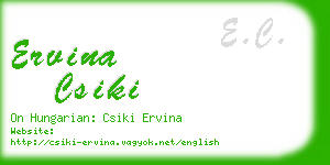 ervina csiki business card